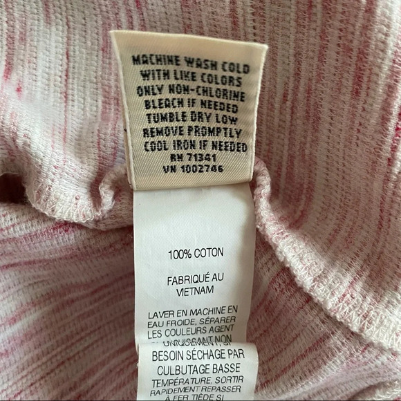 L.L. Bean Tunic Sweater Pink White Marled Cotton Size Small - Picture 8 of 8